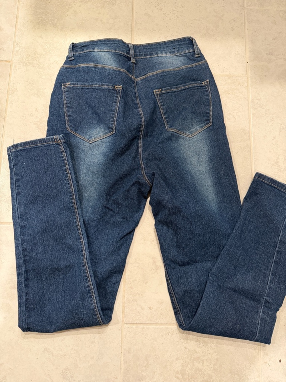 U. W. J Dark Blue white wash Denim Jeans - Picture 4 of 5